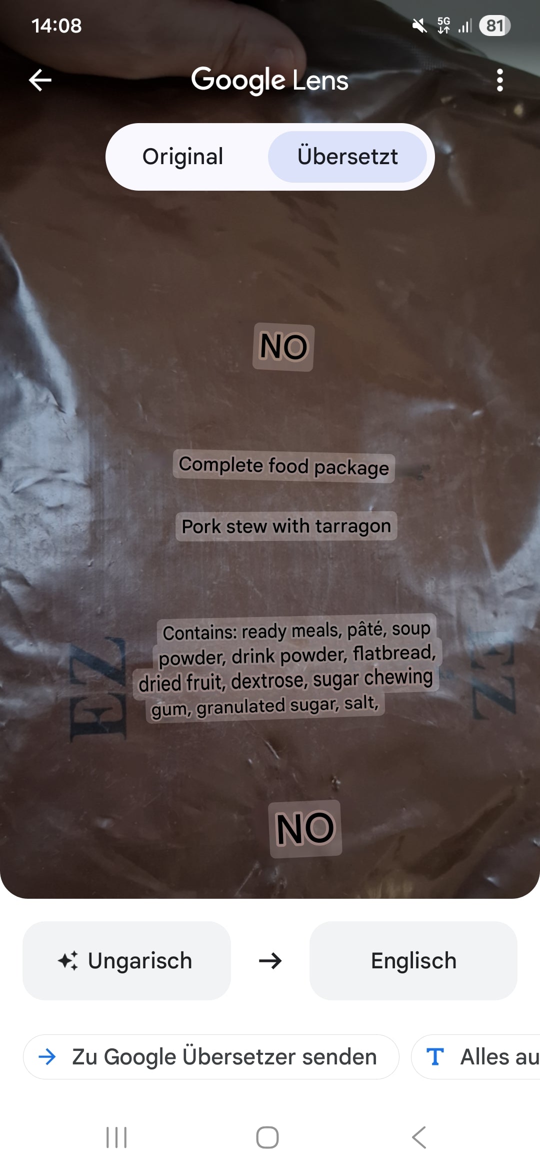 Original Hungarian 24-hour ration - 1.8 kg