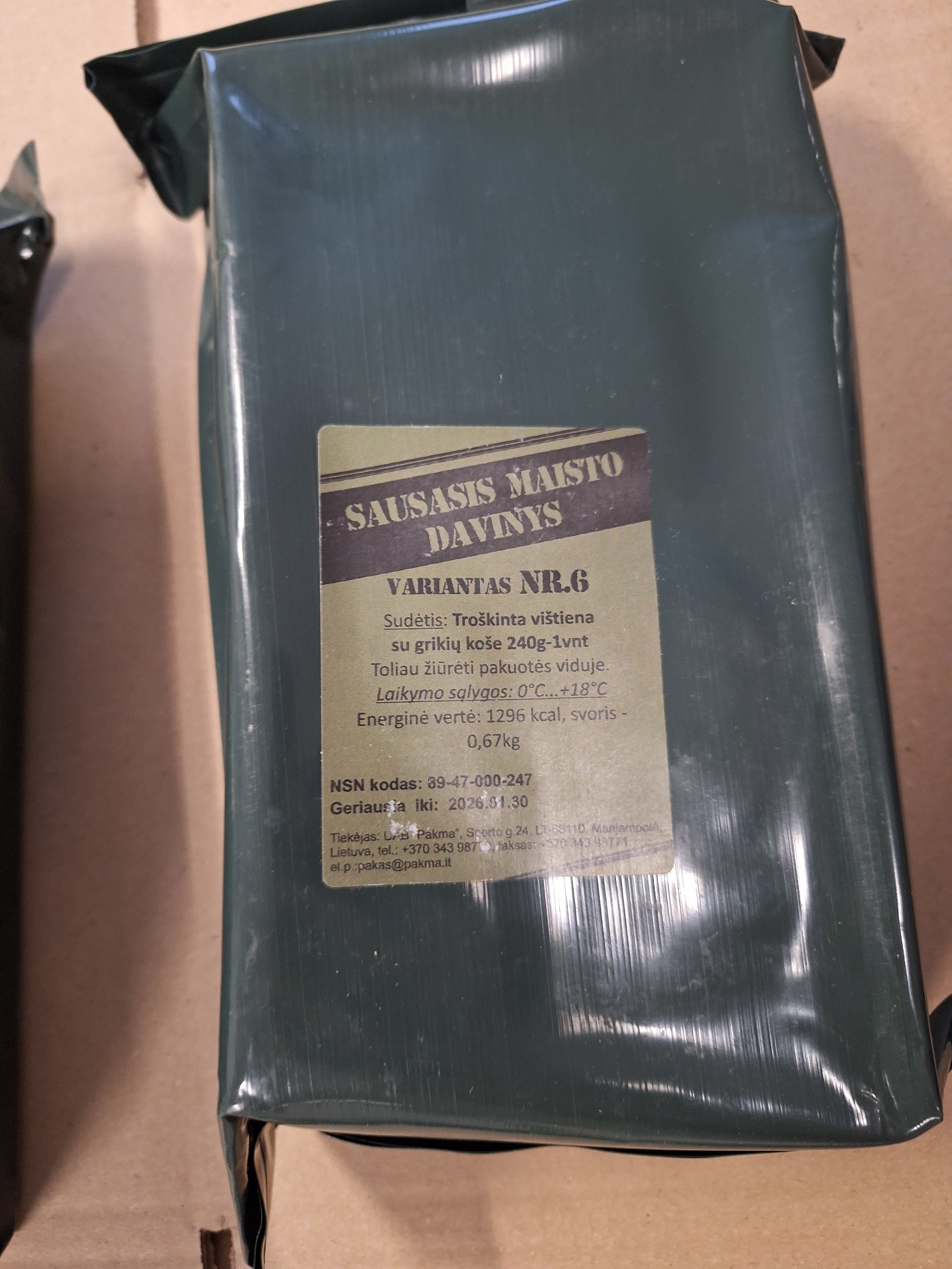 Litauen MRE Ration Jan 2026 MHD - MREs and More