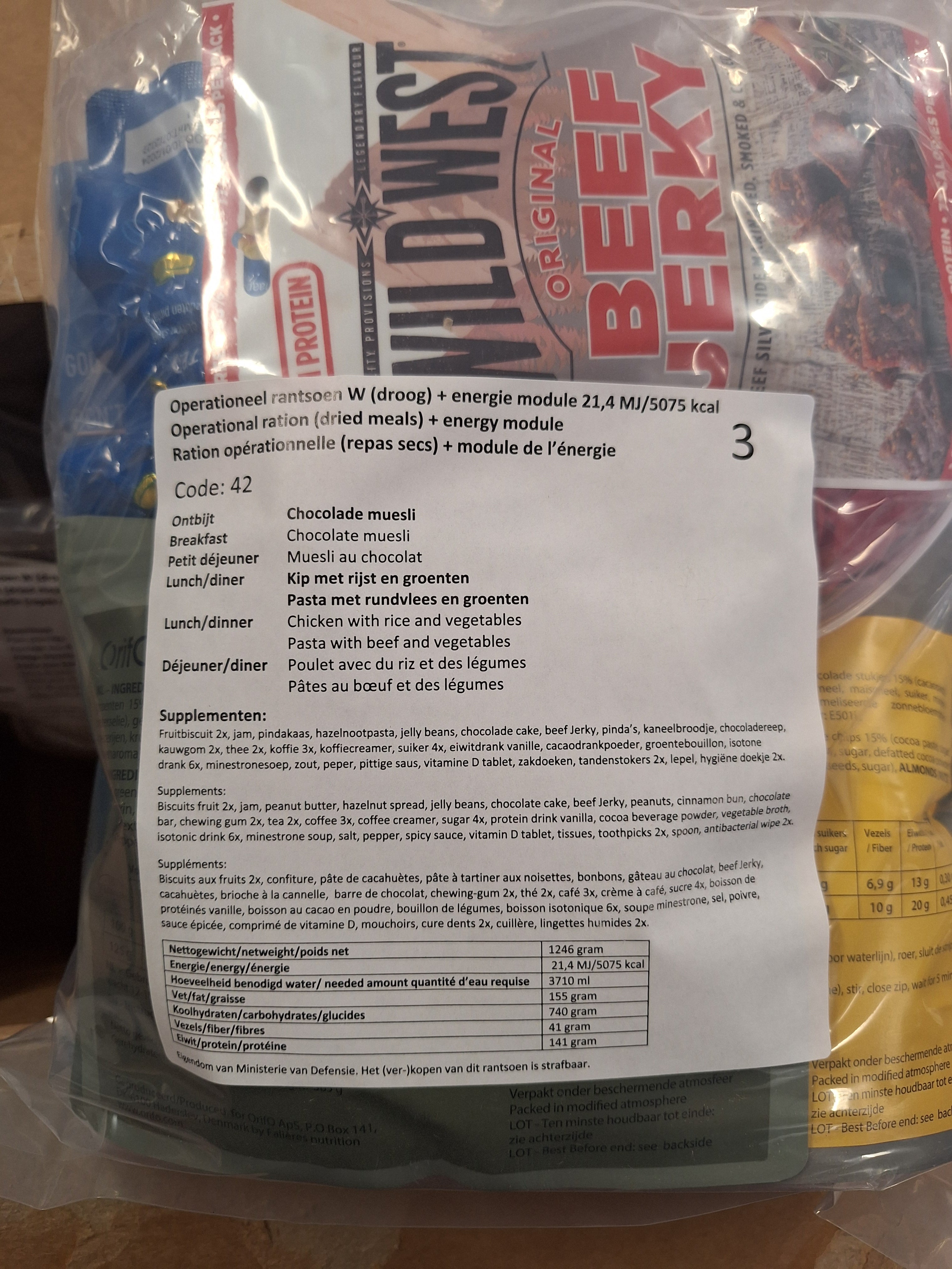 Niederlande 24Hr Ration 5100kcal Trockene Mahlzeiten - MREs and More