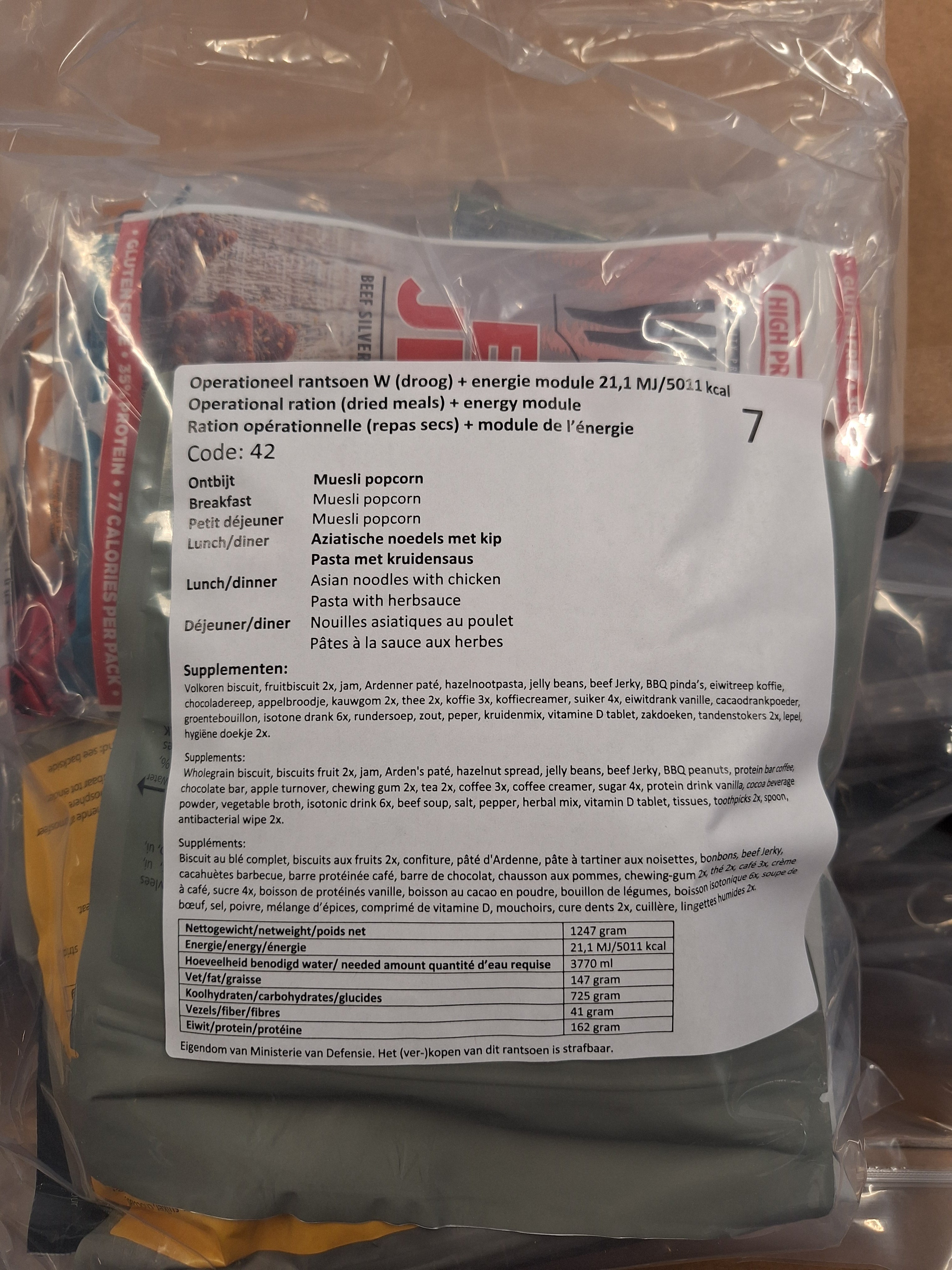 Niederlande 24Hr Ration 5100kcal Trockene Mahlzeiten - MREs and More