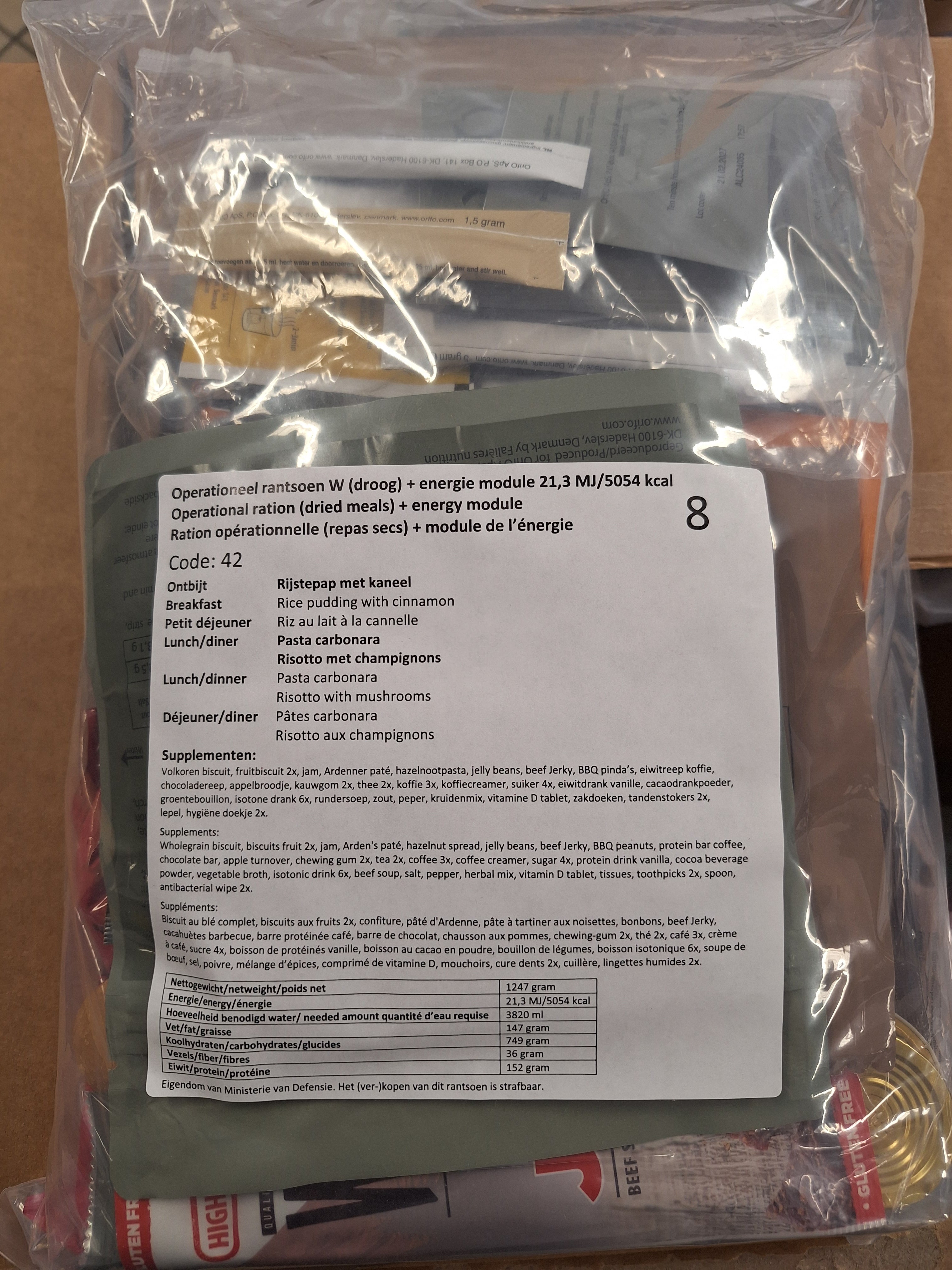 Niederlande 24Hr Ration 5100kcal Trockene Mahlzeiten - MREs and More