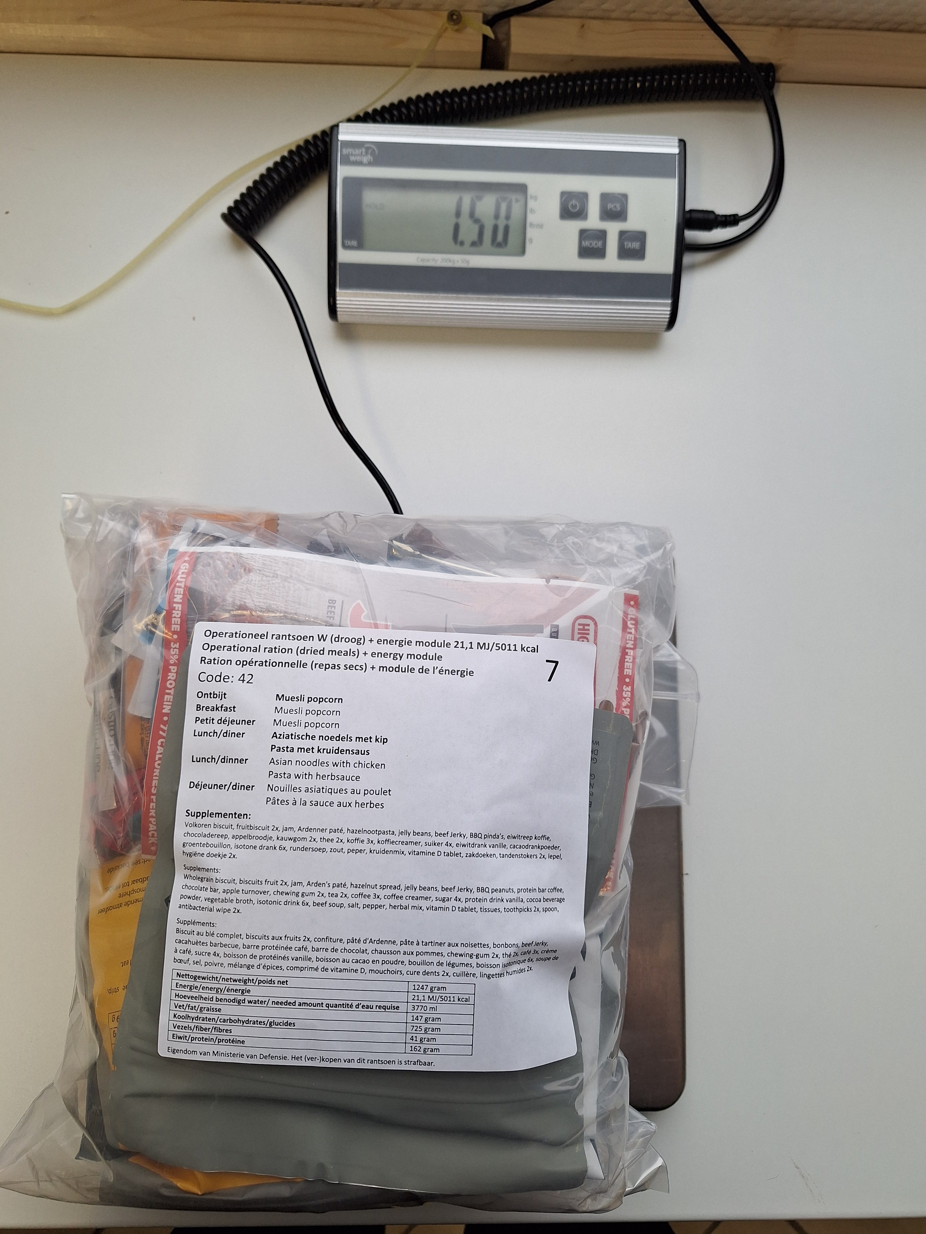 Nederländerna 24Hr Ration 5100kcal torra måltider