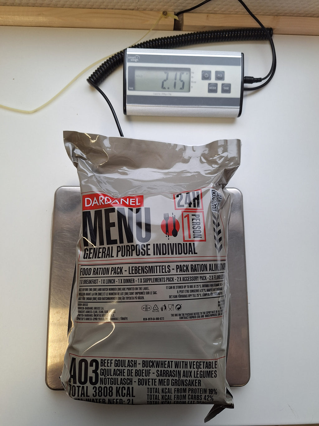 Alkuperäinen Kreikan armeijan 24 tunnin annos MRE