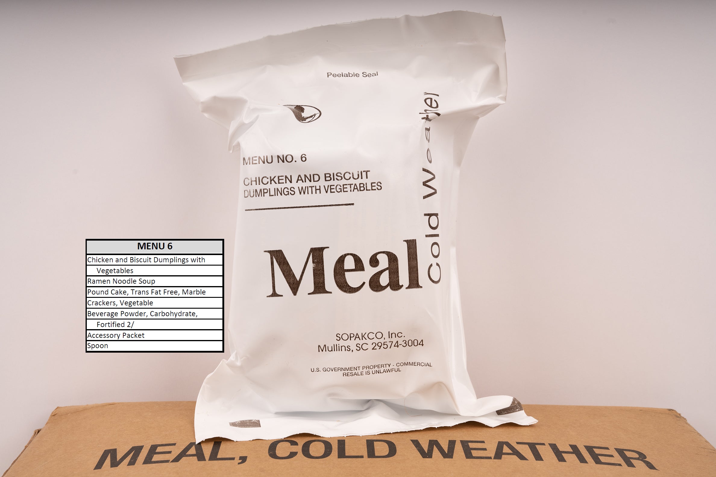 USA Meal Cold Weather MCW Ration