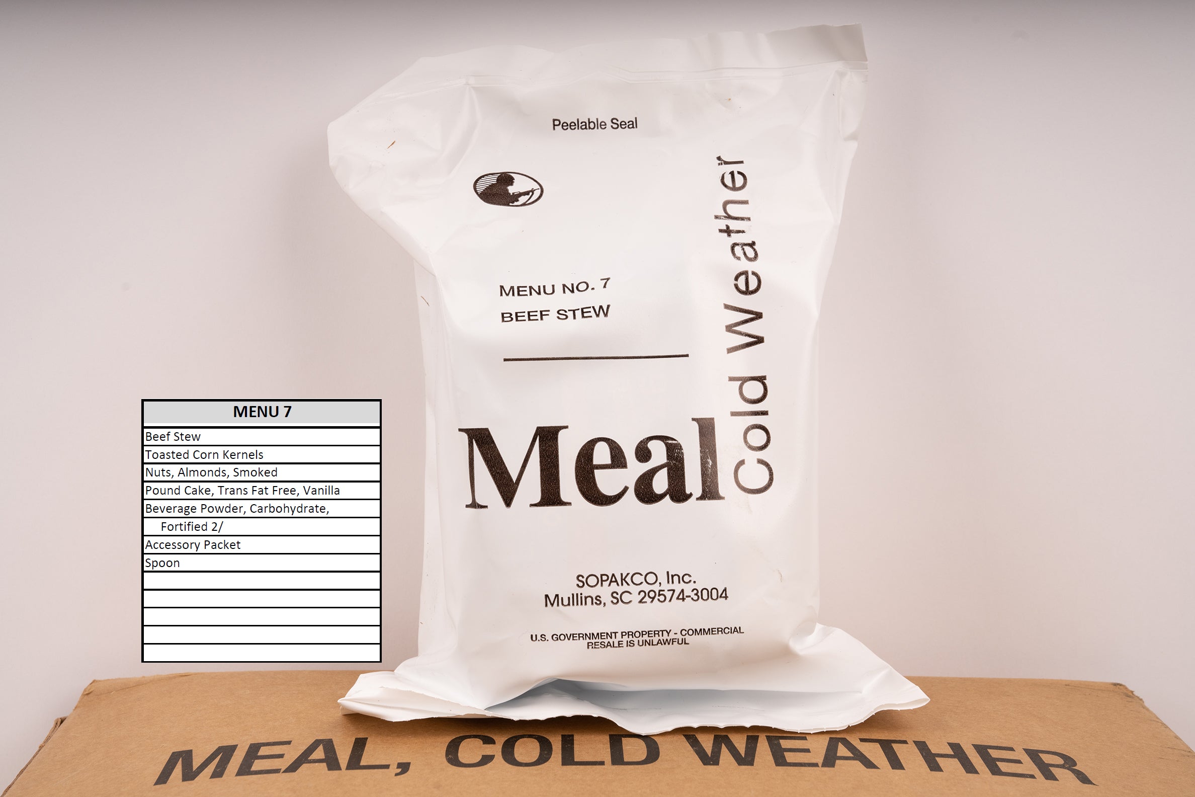 USA Meal Cold Weather MCW Ration