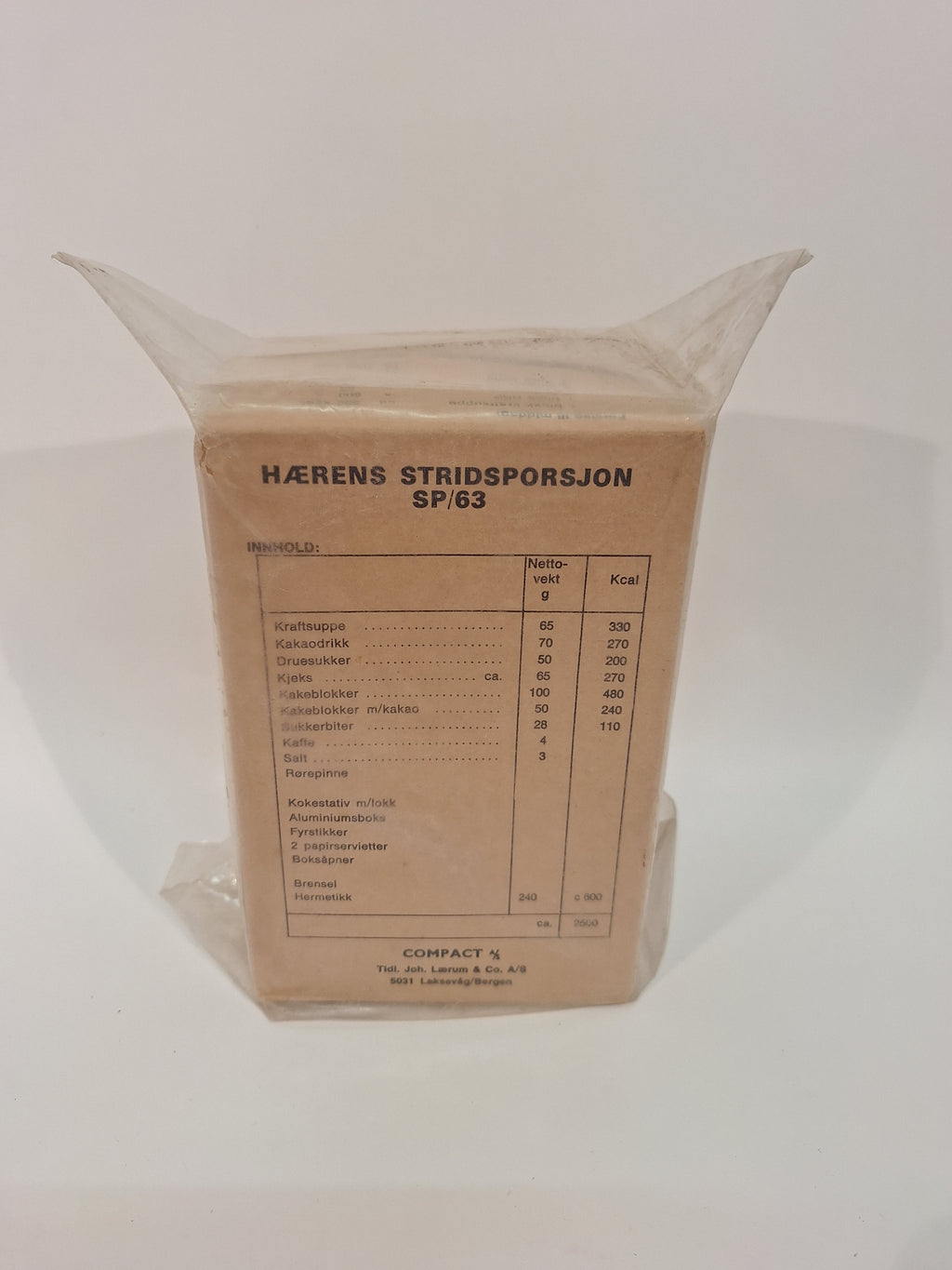 Vintage Norwegen Ration "SP/63" Stridsporsjon - 0,8kg - MREs and More