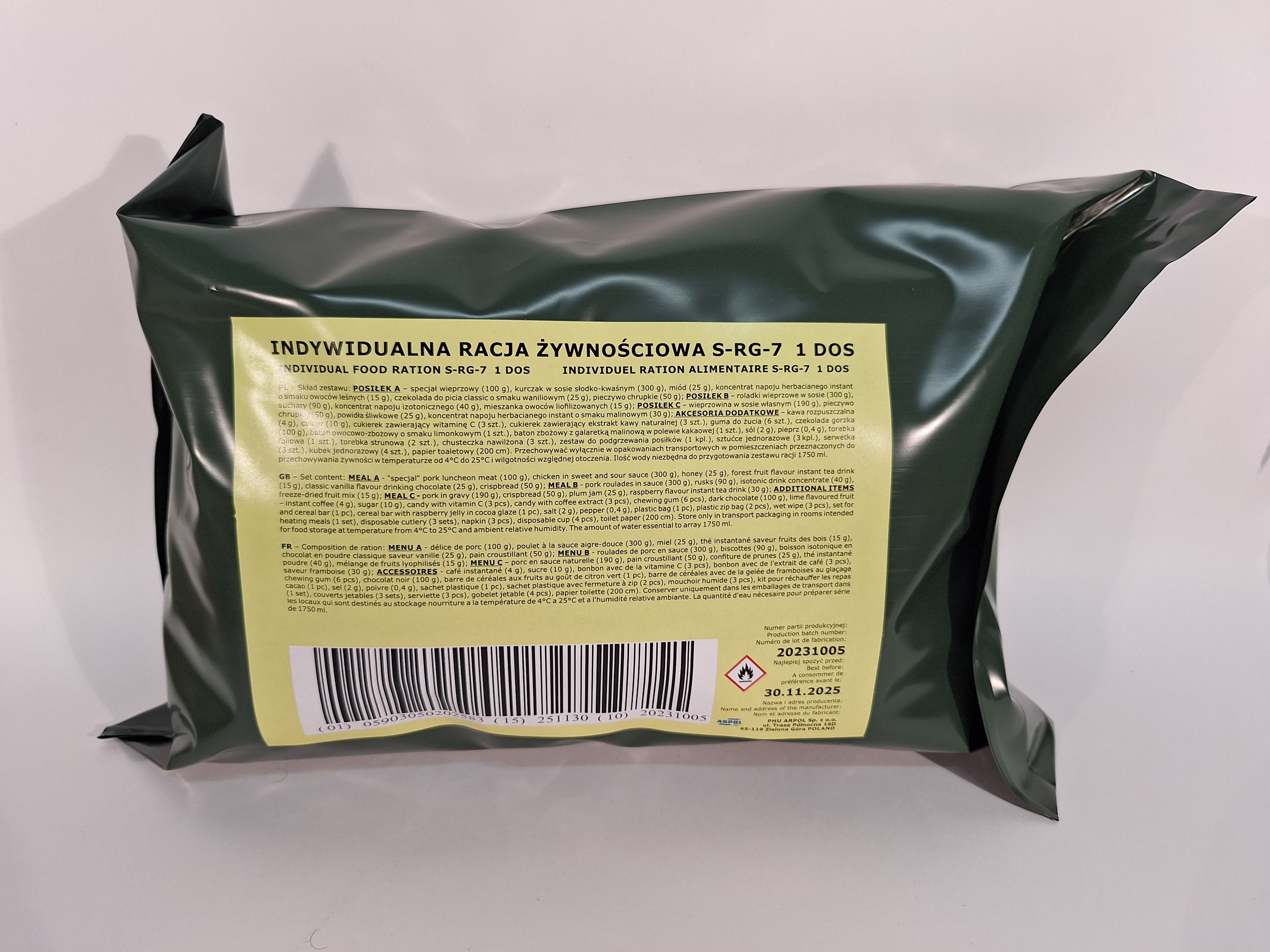 Original Poland "SRG" 24 hour ration 2025 BBD