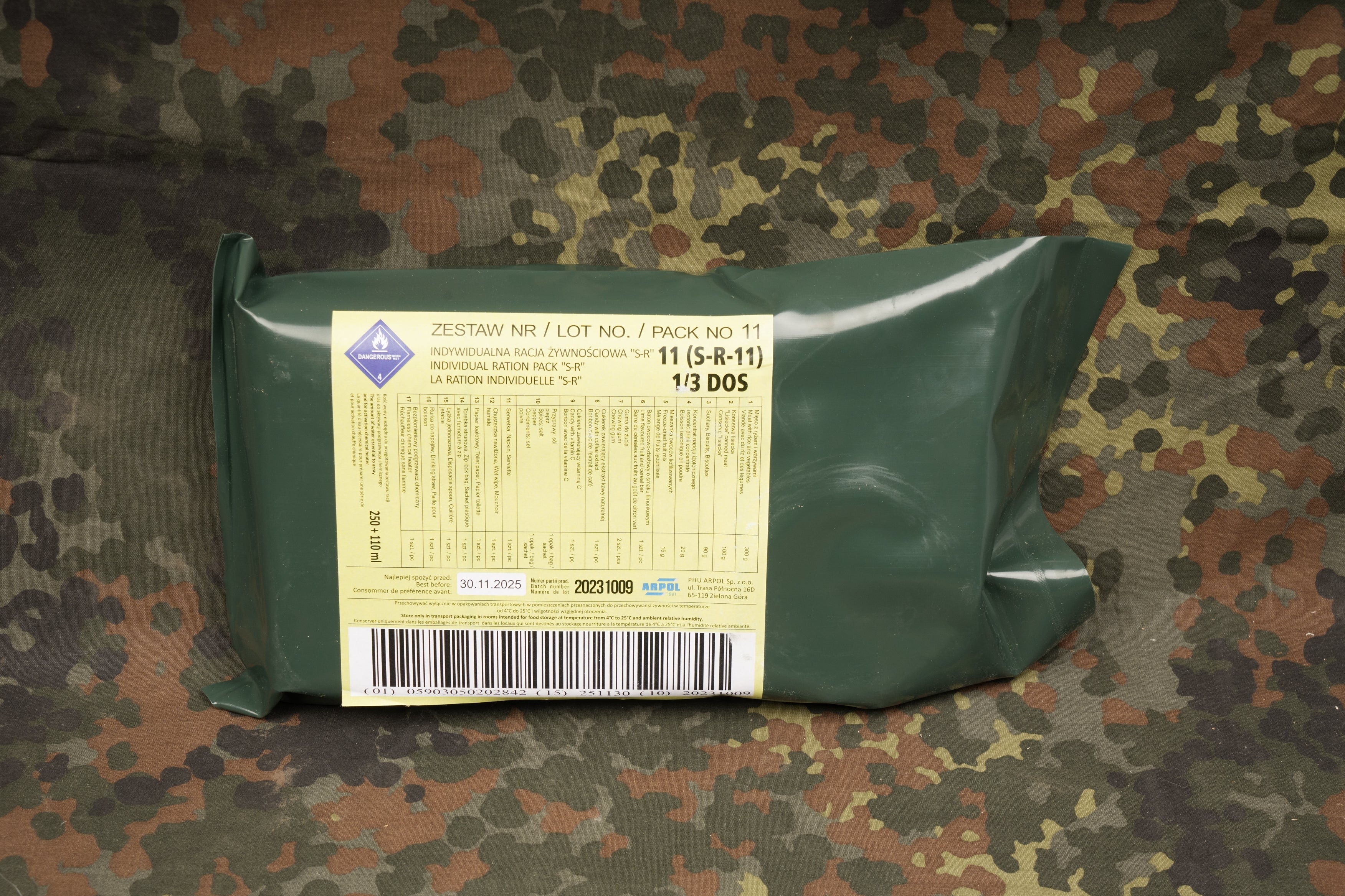 Poland Single Meal Ration Jan 2026 MHD