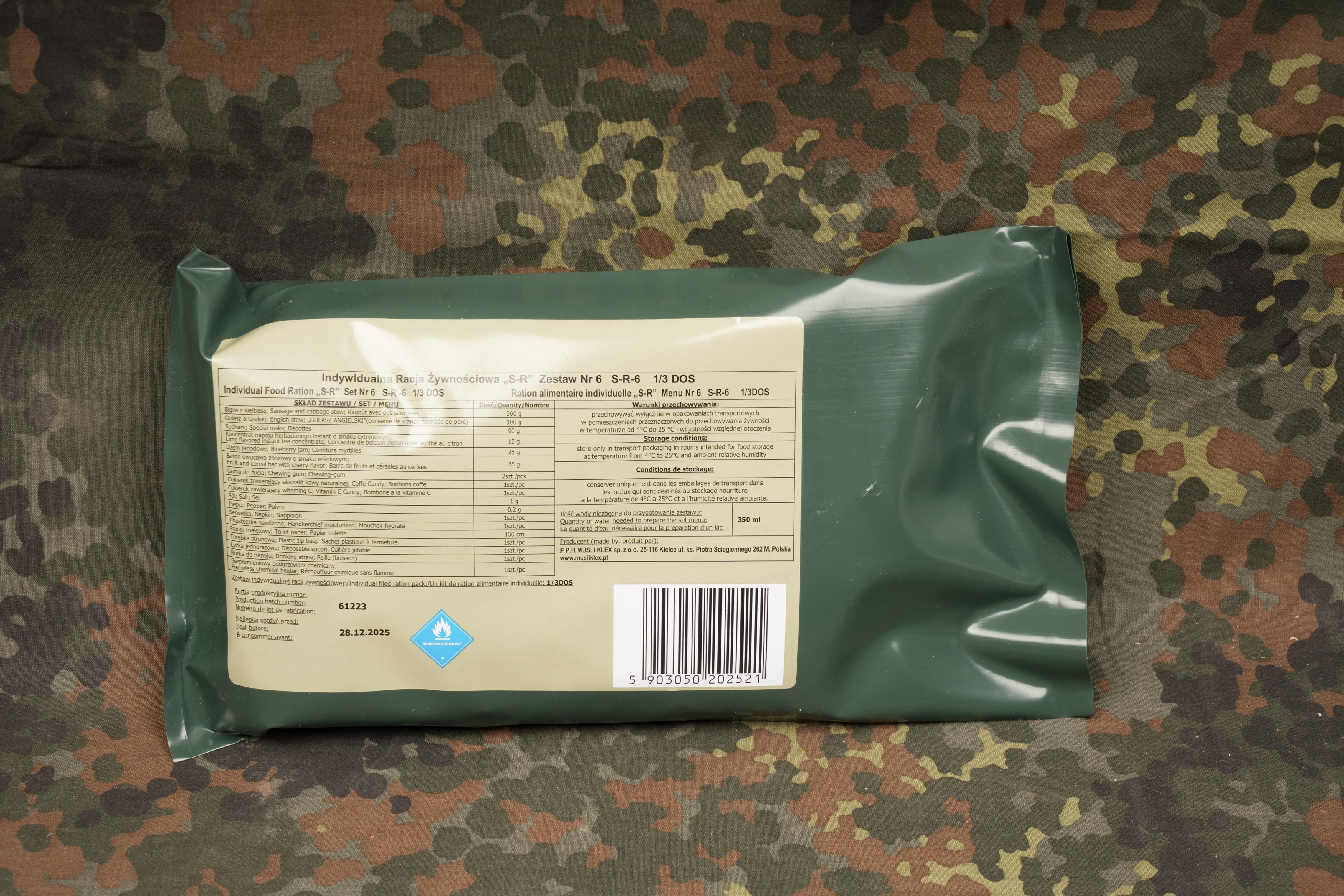 Poland Single Meal Ration Jan 2026 MHD