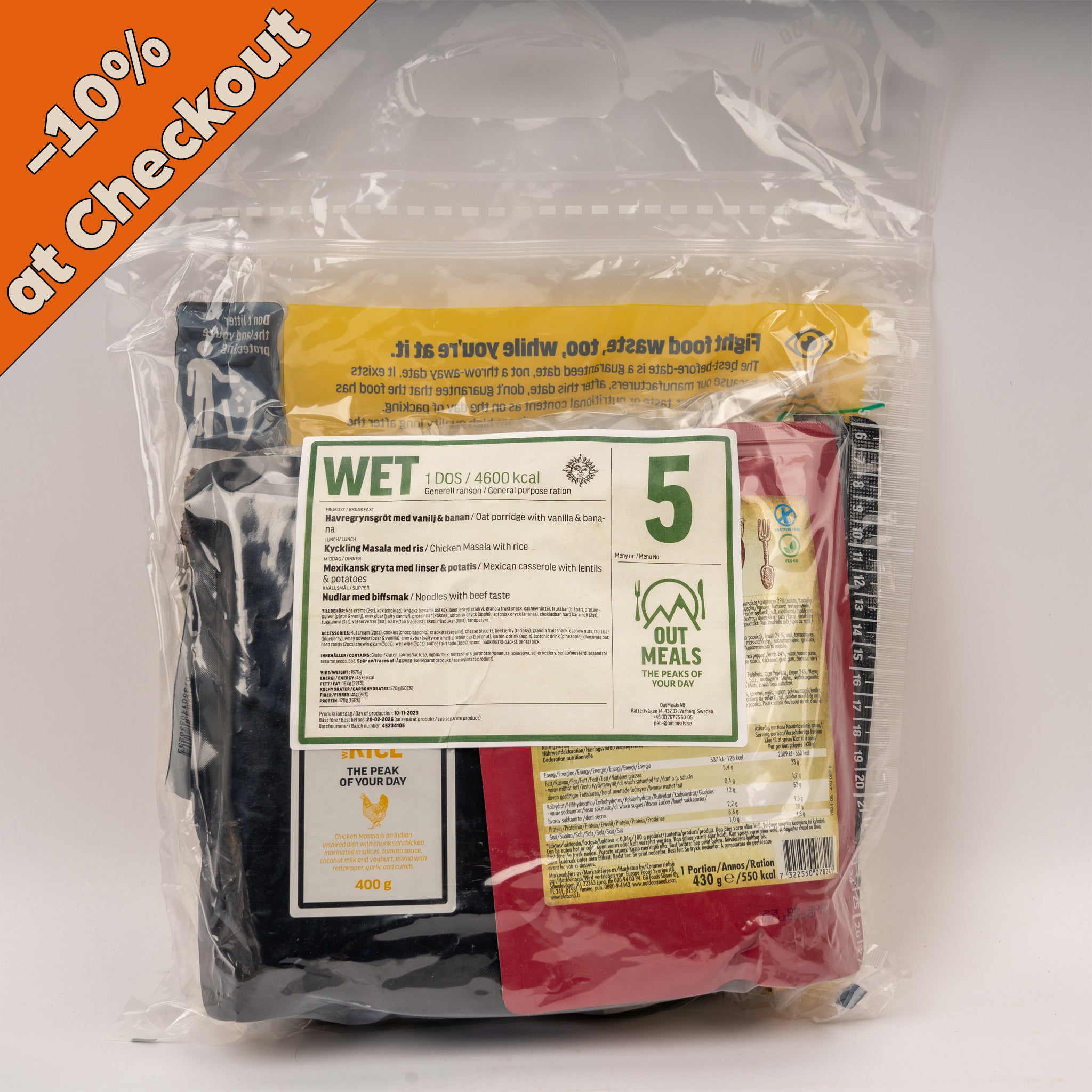 Schweden 24Hr Ration 4600kcal Ready-to-Eat 2026 MHD - MREs and More