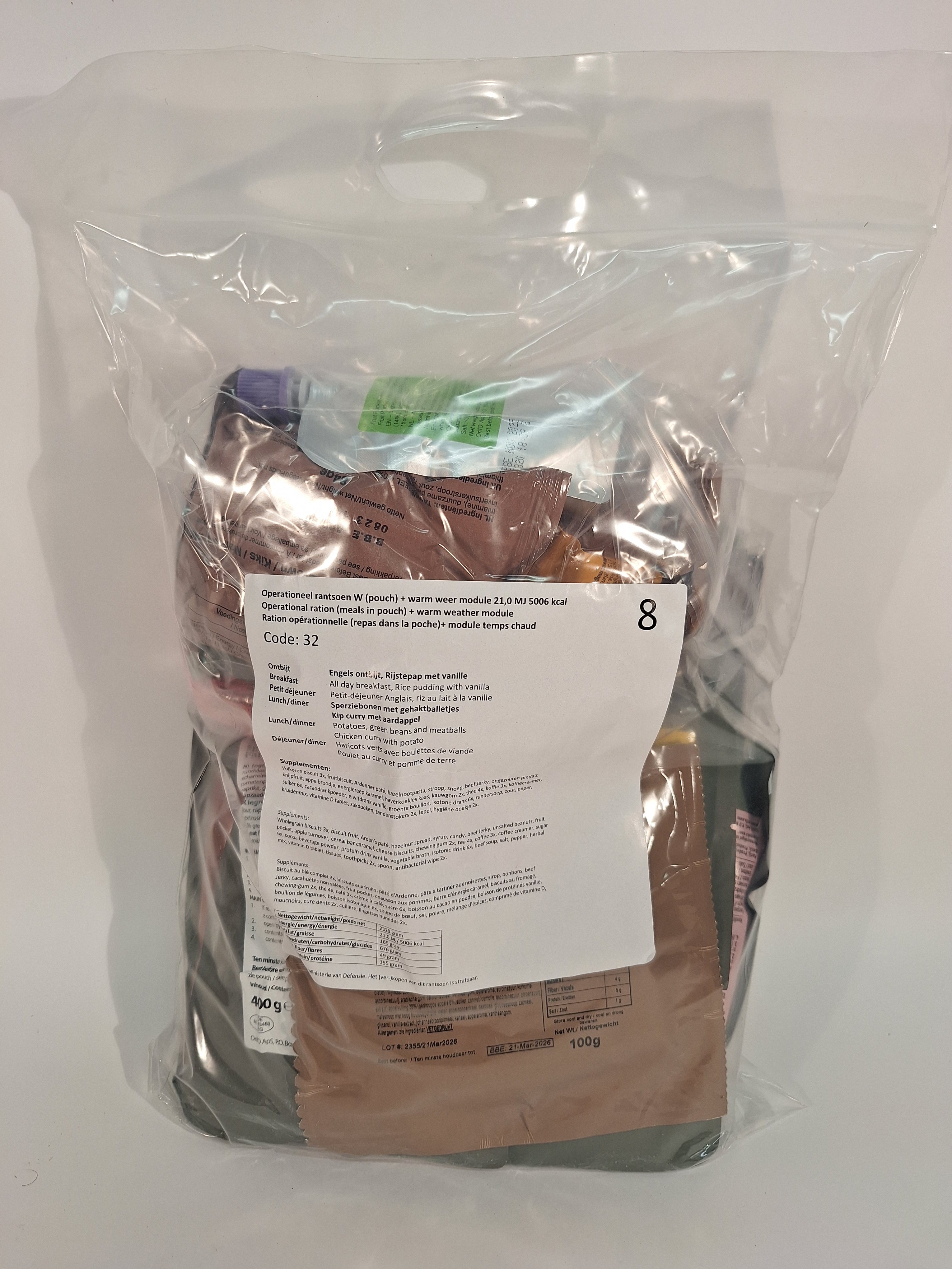 Niederlande 24Hr Ration 5100kcal Ready to Eat Mahlzeiten - MREs and More