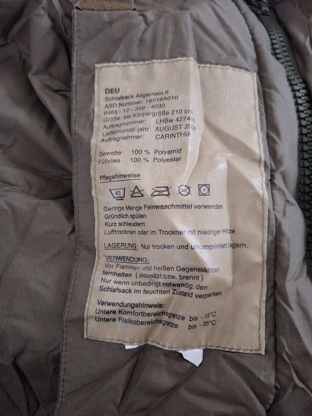 Carinthia Defense 4 - Bundeswehr Schlafsack bis -30C