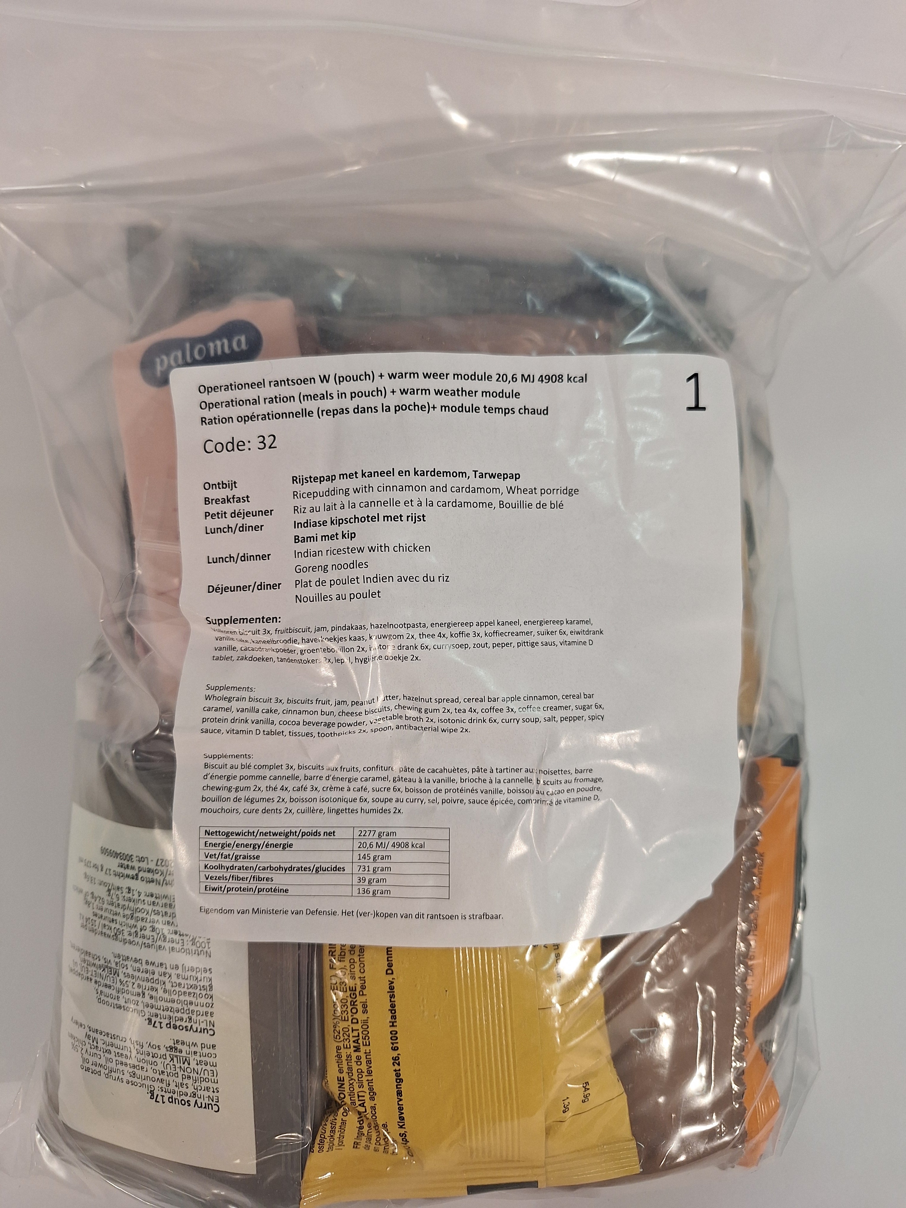 Niederlande 24Hr Ration 5100kcal Ready to Eat Mahlzeiten - MREs and More