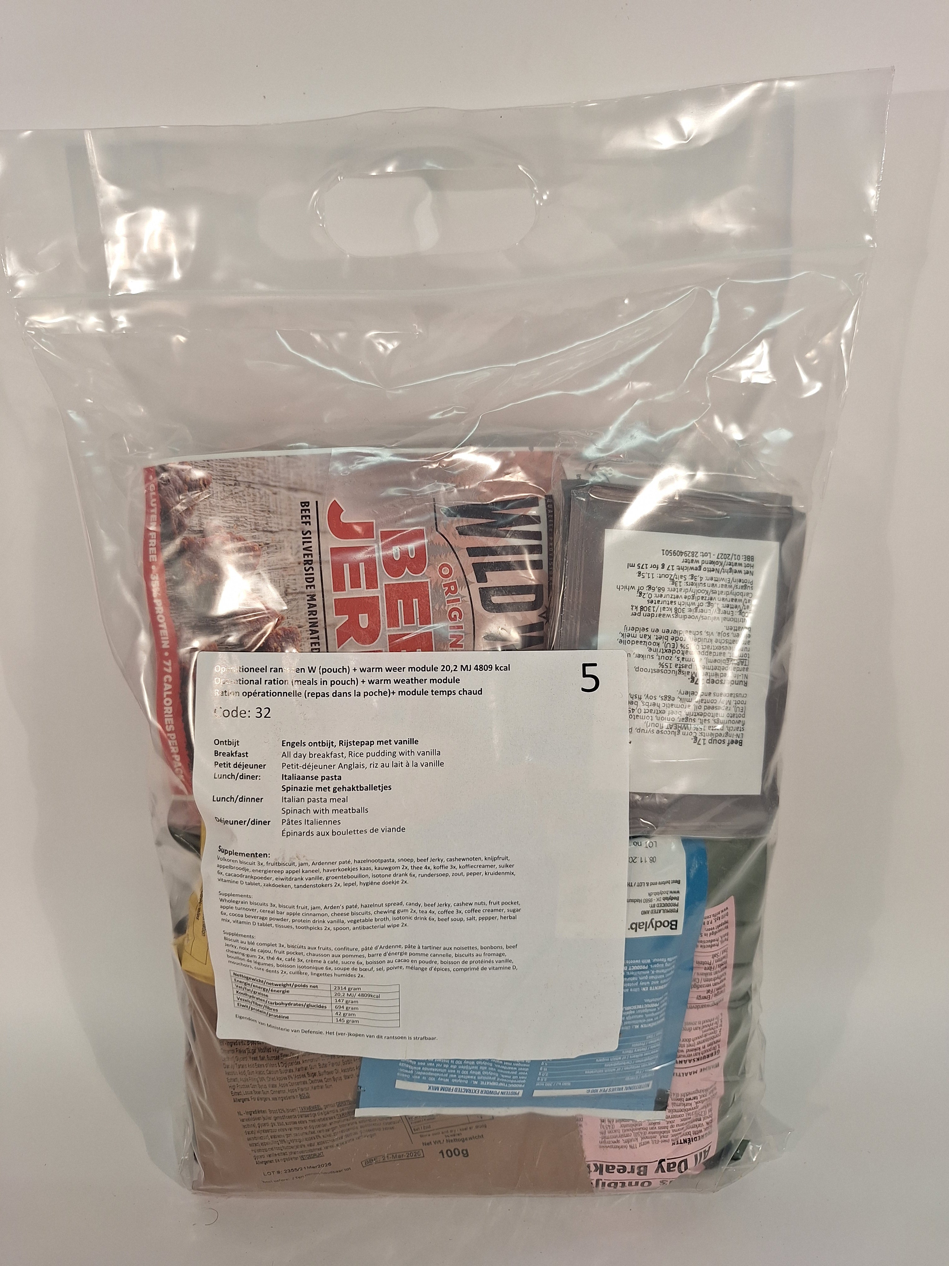 Niederlande 24Hr Ration 5100kcal Ready to Eat Mahlzeiten - MREs and More