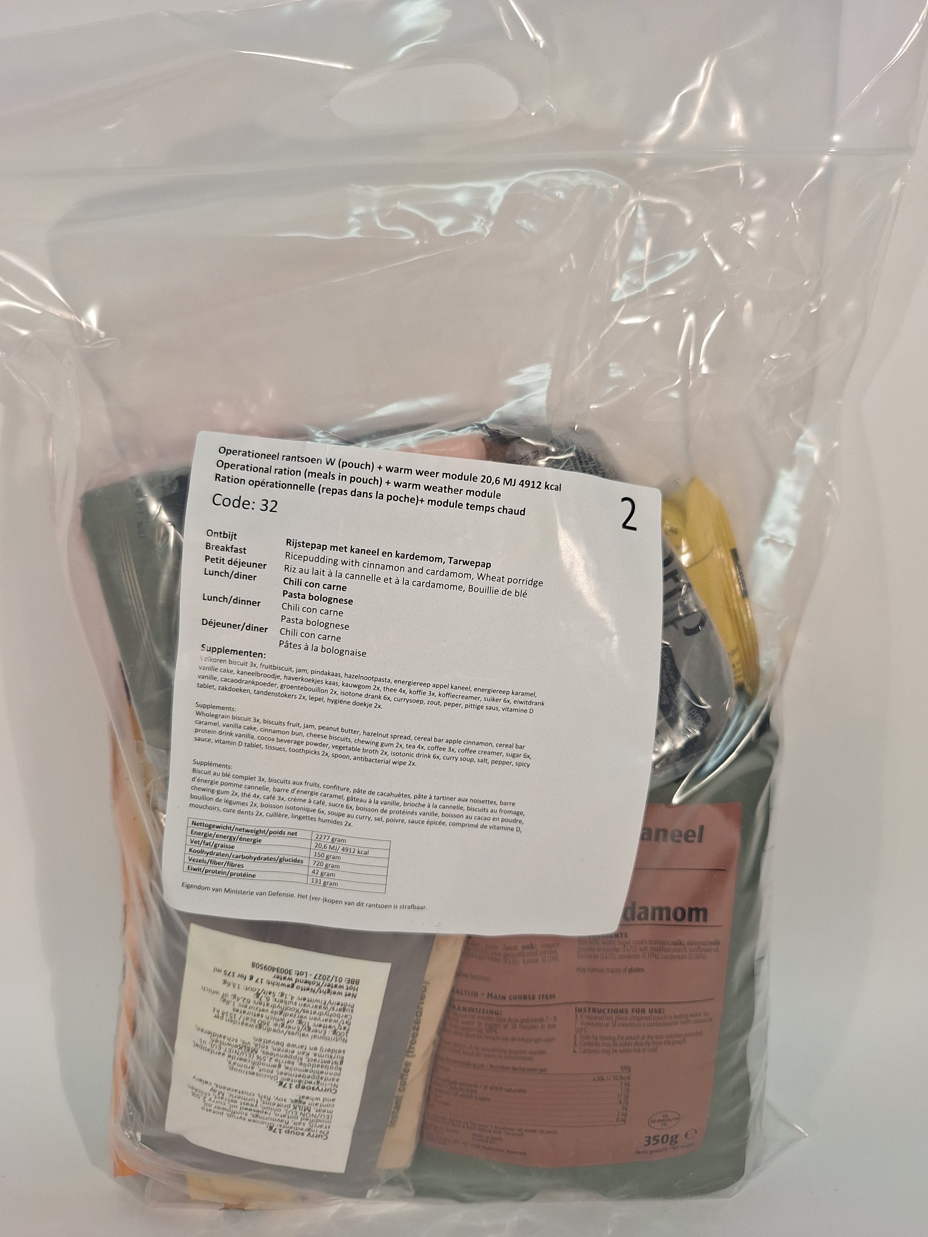 Niederlande 24Hr Ration 5100kcal Ready to Eat Mahlzeiten - MREs and More