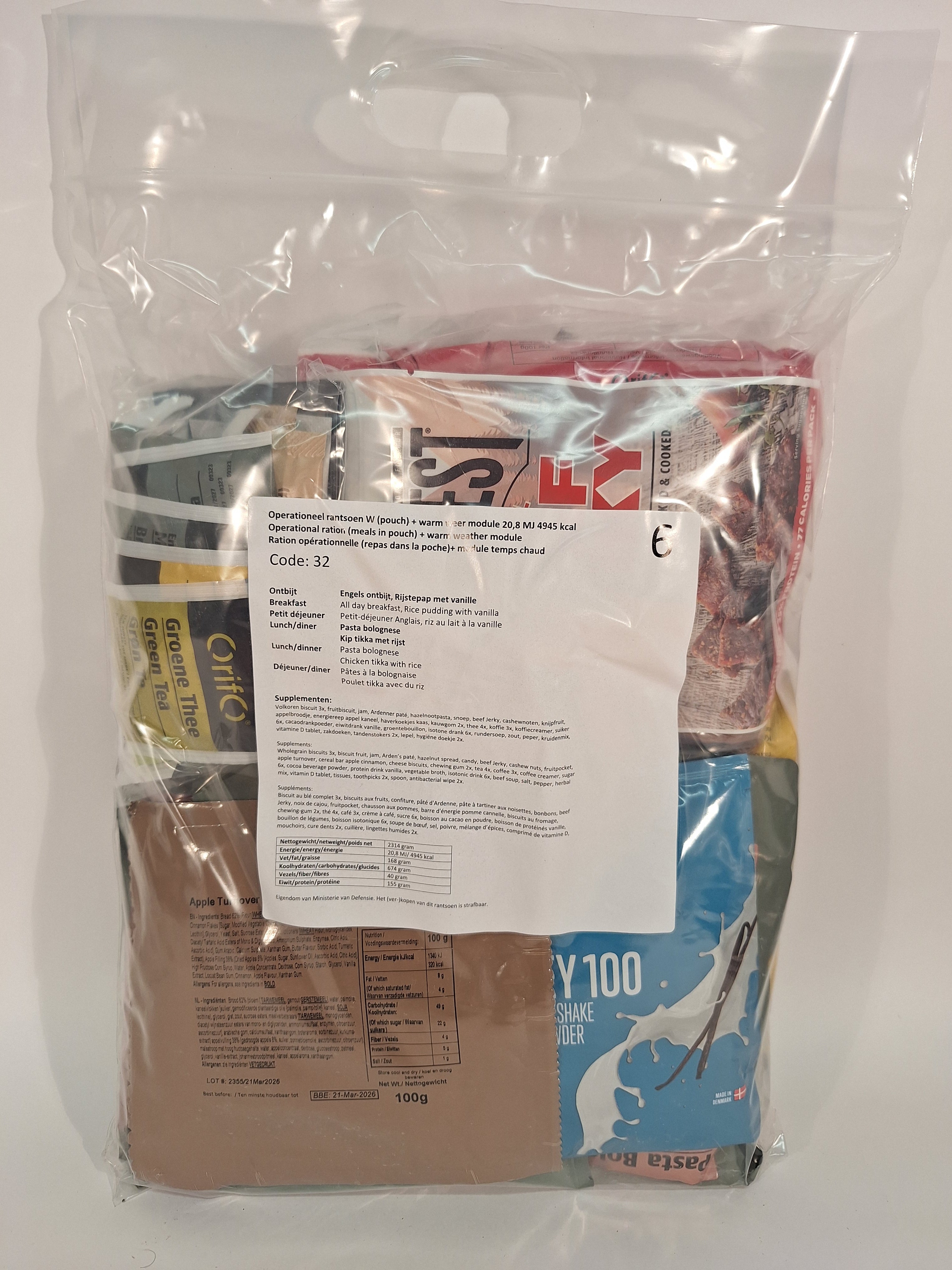 Niederlande 24Hr Ration 5100kcal Ready to Eat Mahlzeiten - MREs and More